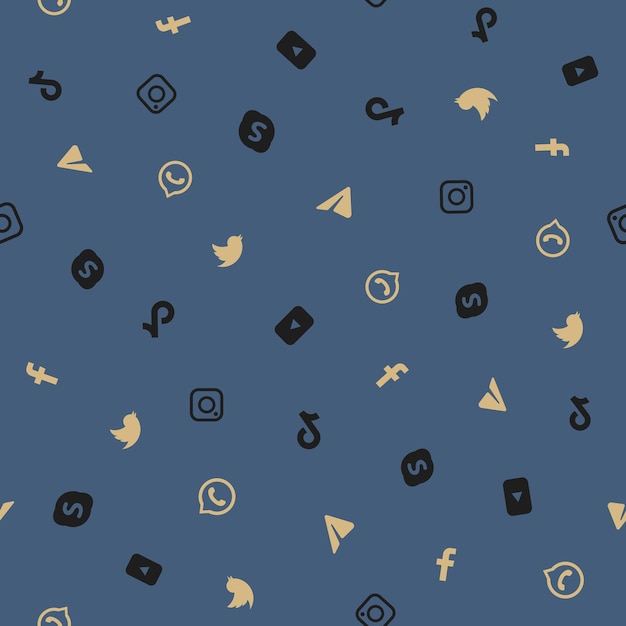 Des icônes de médias sociaux, un motif homogène, un arrière-plan vectoriel
