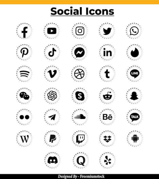 Les icônes des médias sociaux sont vectorielles avec Facebook Youtube Instagram Twitter TikTok ChatGPT et plus encore