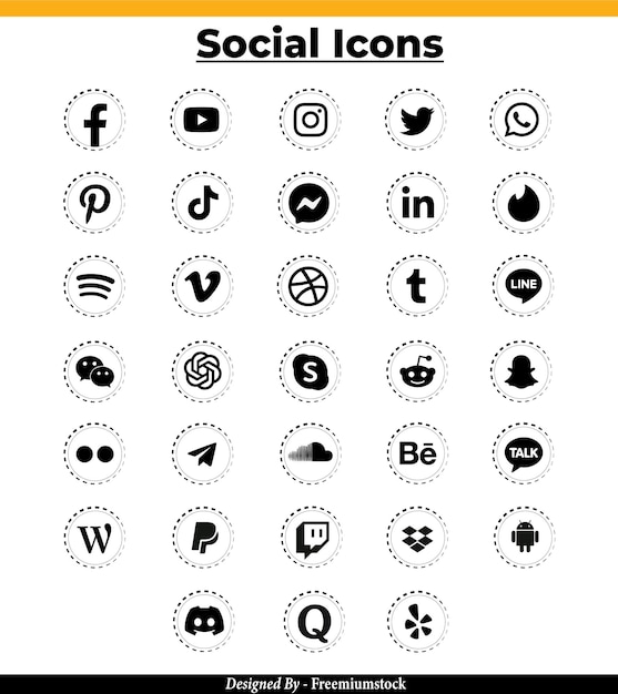 Vecteur les icônes des médias sociaux sont vectorielles avec facebook youtube instagram twitter tiktok chatgpt et plus encore