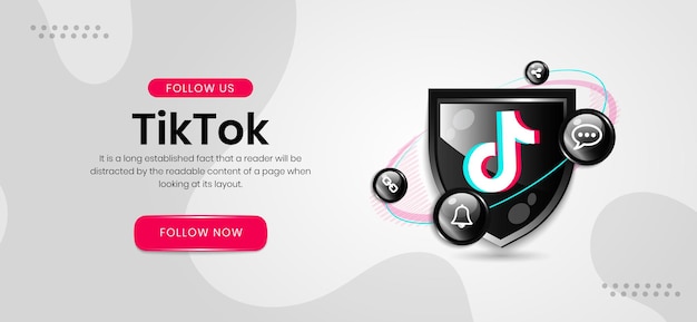 Icônes De Médias Sociaux Tiktok Banner