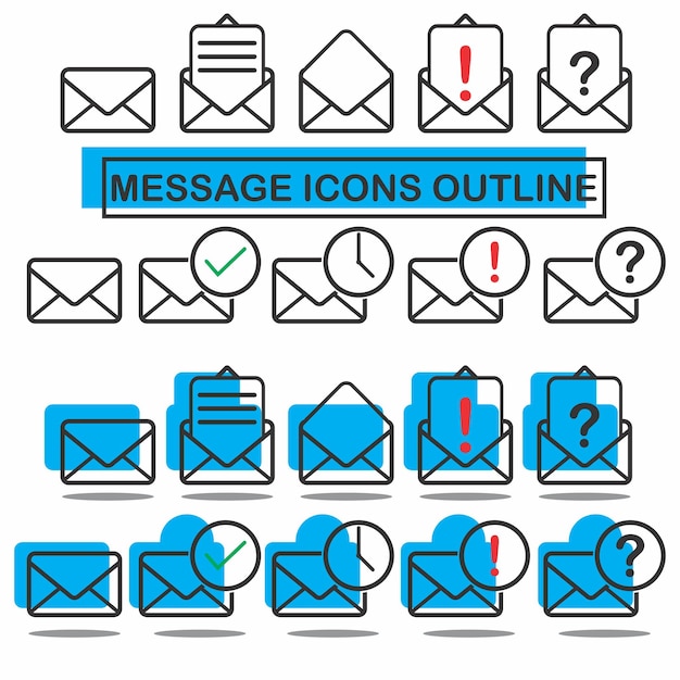 Les icônes de message décrivent la conception vectorielle