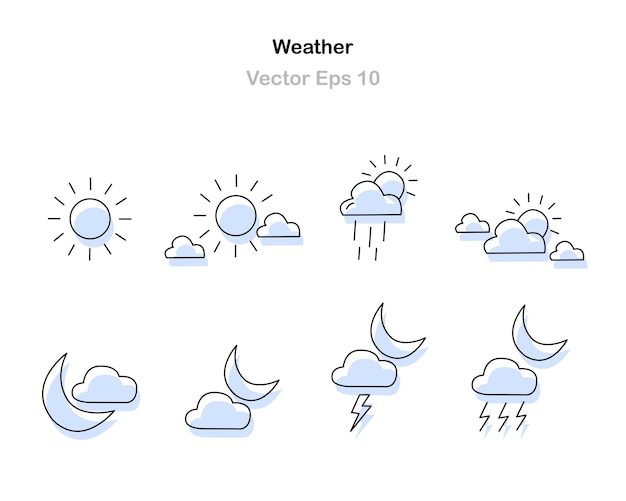 Icônes Météo Définies Vecteur De Paquet