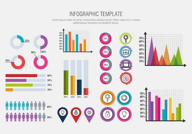 Icônes De Modèle Affaires Infographique