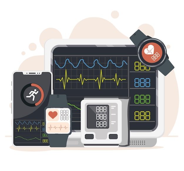 Icônes De Moniteur Cardiaque