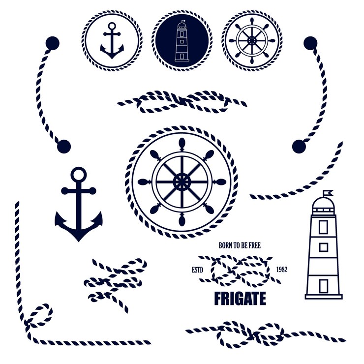 Icônes nautiques et marines