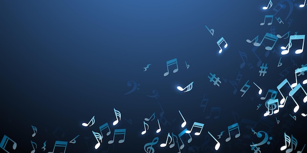 Icônes de note de musique vector background Audio