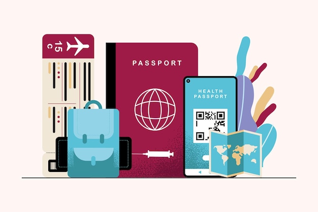 Icônes de passeport de santé numérique