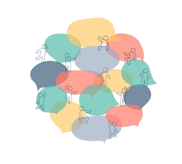 Vecteur icônes de personnes avec des bulles de dialogue colorées