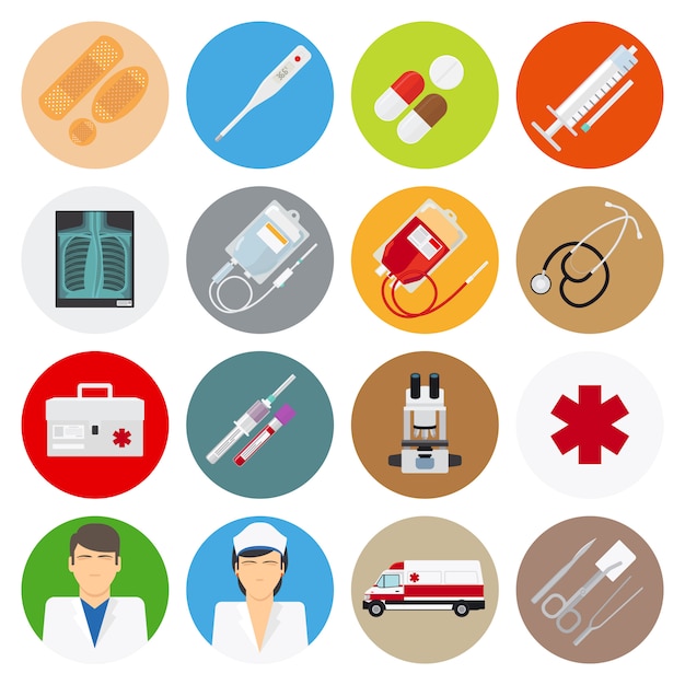 Icônes plats médicales