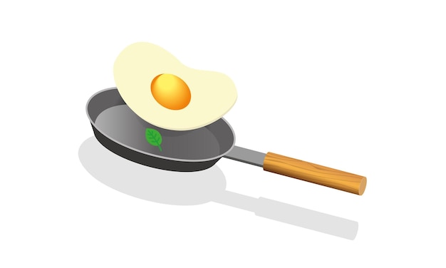 Vecteur icônes de poêle à frire aux œufs frits