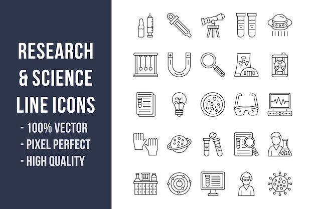 Icônes de la recherche et de la science