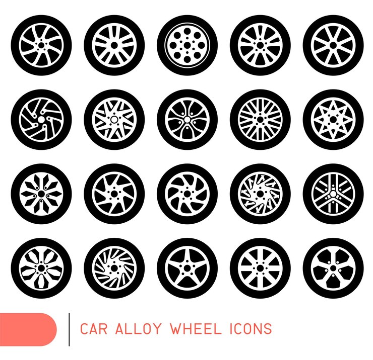 Icônes de roue en alliage de voiture