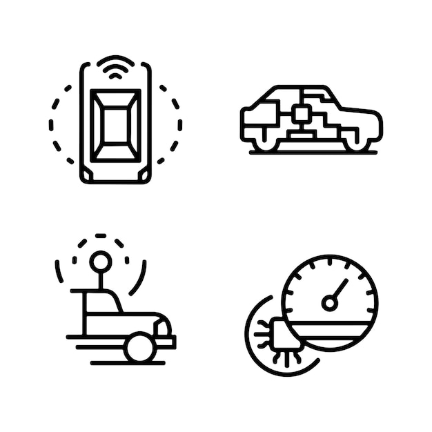 Vecteur icones de routes définies icon de bifurcation de routes sections de routes de différentes formes ligne avec trait modifiable