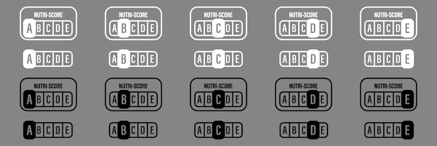 Vecteur les icônes de la série d'étiquettes nutri score