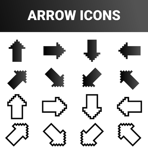 Des icônes de signes de flèches directionnelles minimalistes simples ont été conçues en vecteur