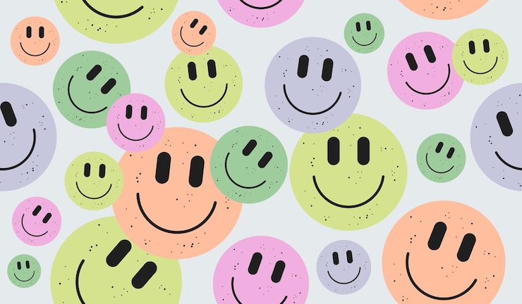 Vecteur des icônes de sourire mignons dessin vectoriel d'arrière-plan