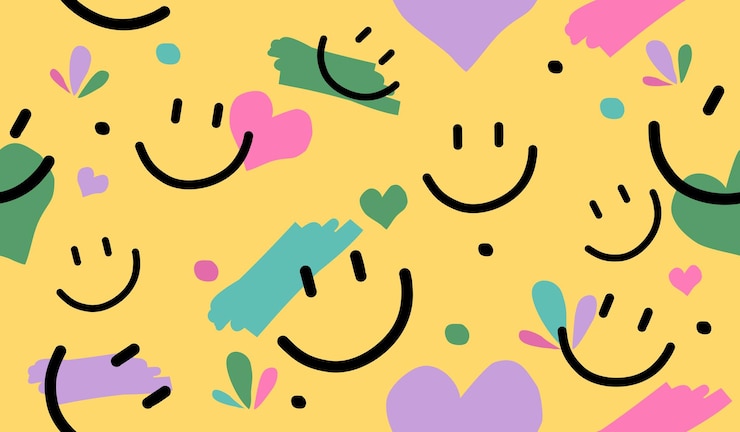 Vecteur des icônes de sourire mignons dessin vectoriel d'arrière-plan