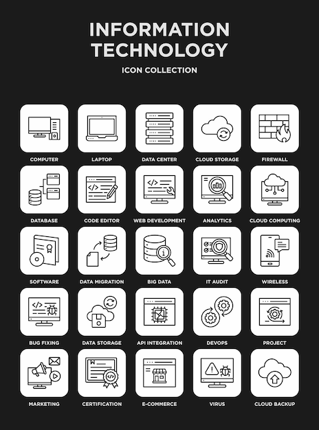 Les icônes de la technologie de l'information