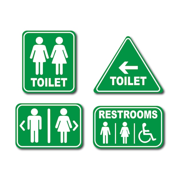 Icones de toilettes et de toilettes vectorielles