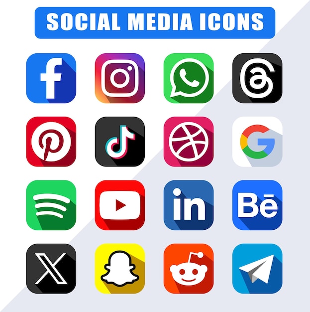 Les icônes uniques des médias sociaux Le symbole vectoriel du logo
