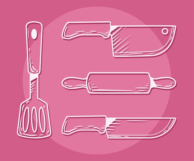 Icônes d&#39;ustensiles de cuisine