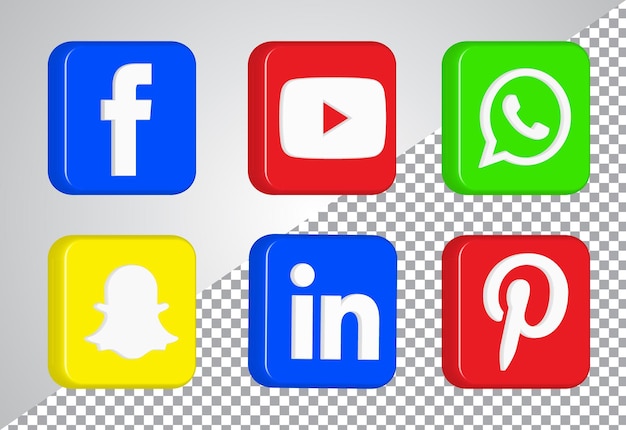Les icônes vectorielles 3D des médias sociaux sont des icônes de Facebook et d'Instagram.