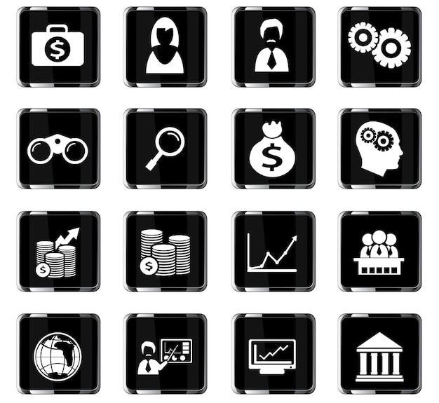 Icônes vectorielles d'affaires pour la conception d'interface utilisateur