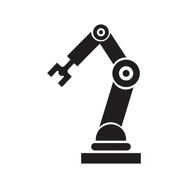 Icônes vectorielles de bras de robot mécanique industriel