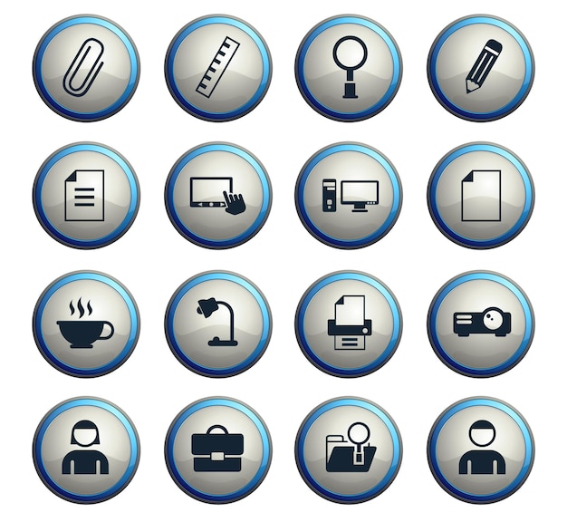 Icônes vectorielles de bureau pour la conception d'interfaces Web et utilisateur