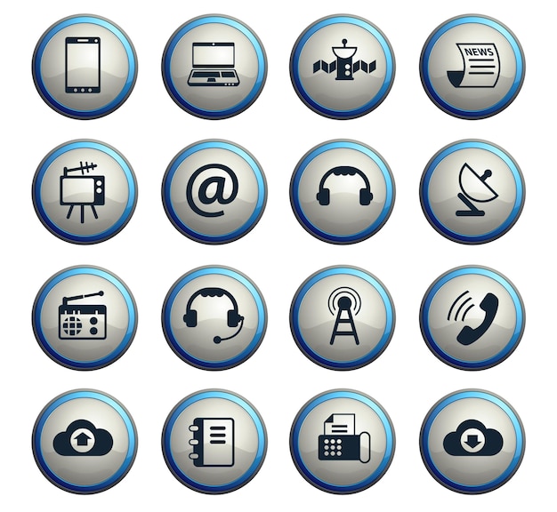 Icônes vectorielles de communication pour la conception d'interfaces Web et utilisateur
