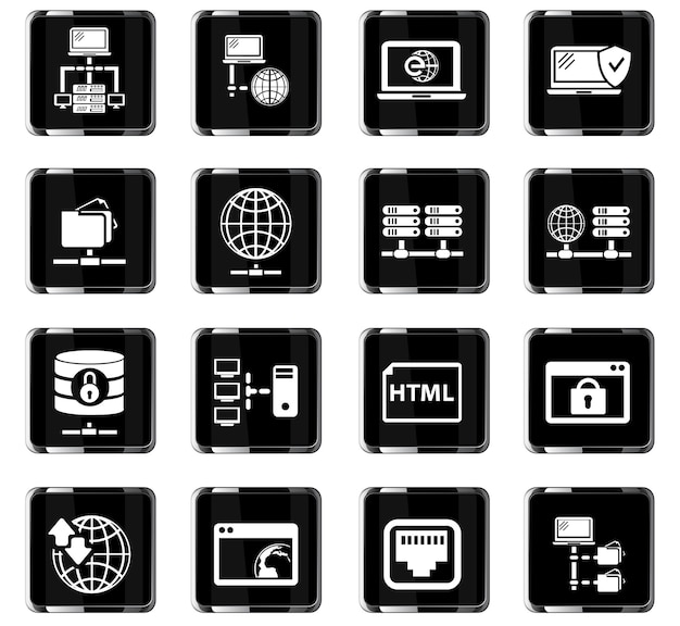Icônes vectorielles du serveur pour la conception de l'interface utilisateur