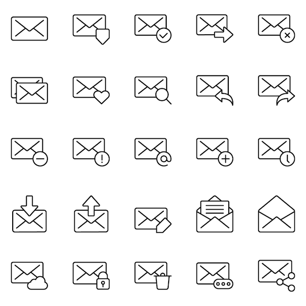 Les icônes vectorielles des enveloppes