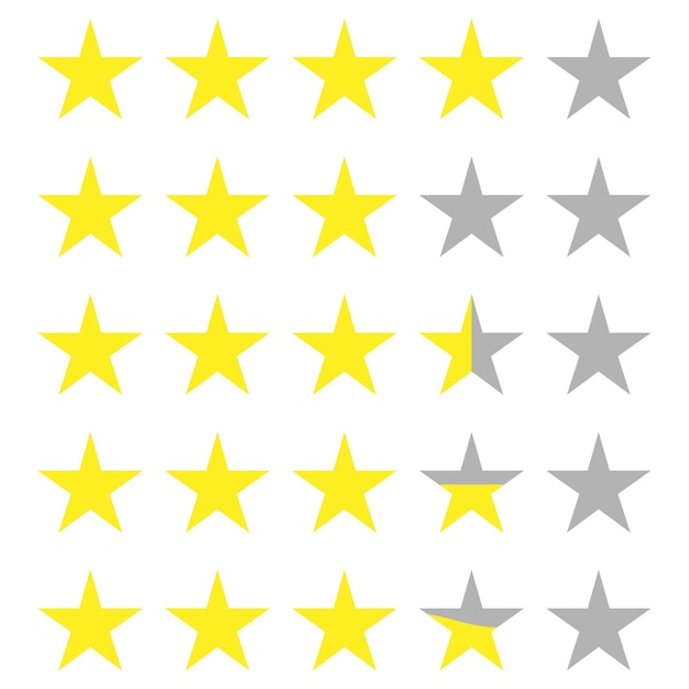 Icones vectorielles d'expérience client avec des étoiles de notation 3 et 4