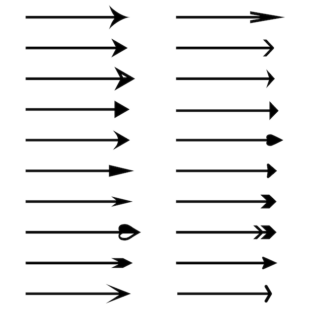 Vecteur icônes vectorielles de flèche. ensemble de flèches vectorielles noires. collection de vecteurs de flèches. vecteur et illustration