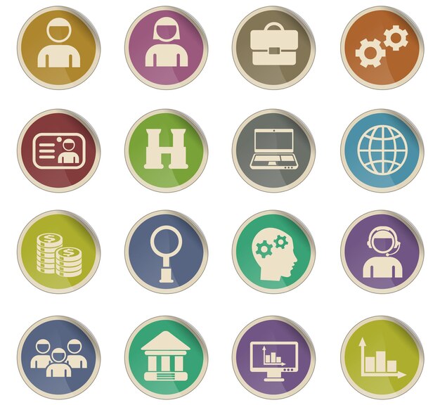 Icônes vectorielles de gestion pour la conception d'interfaces Web et utilisateur