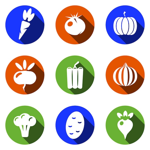 Icônes Vectorielles De Légumes Définies Collection De Symboles Solides Modernes Pack De Pictogrammes Remplis Illustration De Logo Isolé Plat