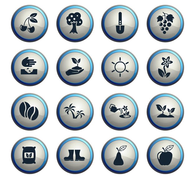 Icônes vectorielles de plantes pour la conception d'interfaces Web et utilisateur