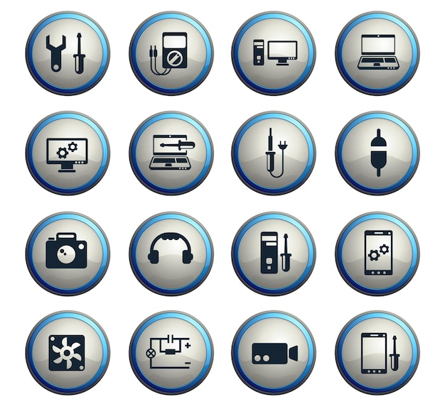 Icônes Vectorielles De Réparation électronique Pour La Conception D'interfaces Web Et Utilisateur