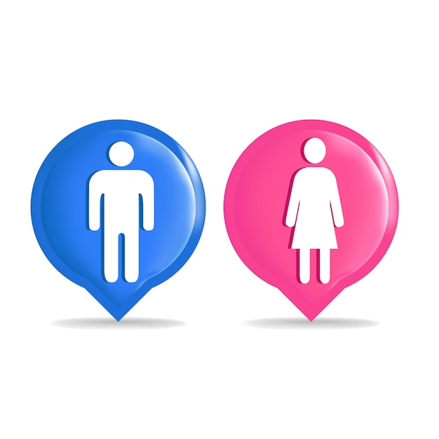 icônes vectorielles des toilettes masculines et féminines