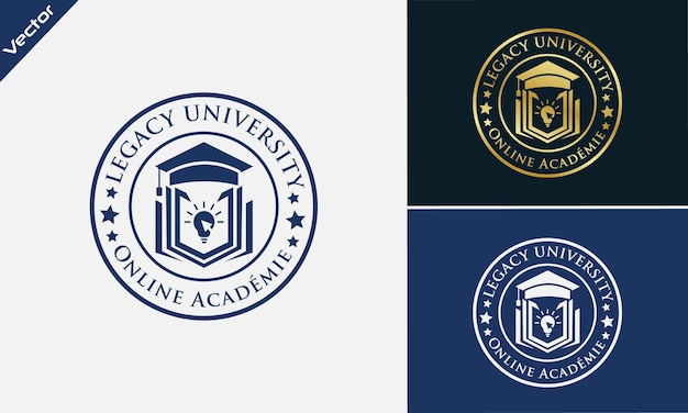 Vecteur icônes vectorielles de l'université et de l'académie logo de l'éducation logo d'apprentissage de l'université et de l'école