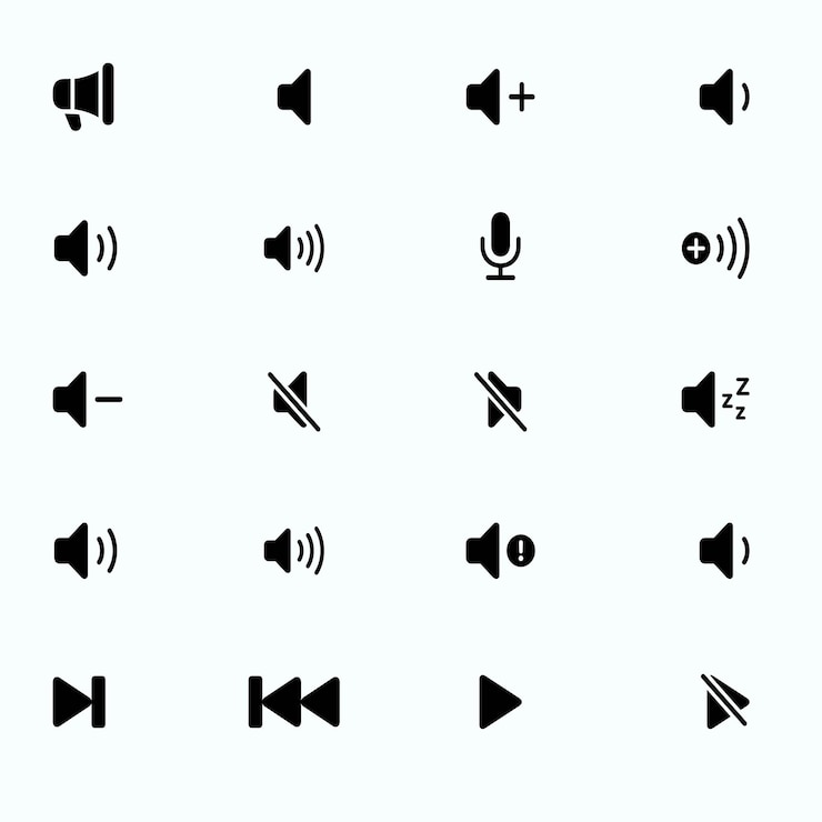 Vecteur icônes de volume
