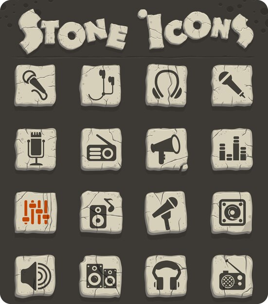 Icônes Web D'équipement Musical Pour La Conception D'interface Utilisateur