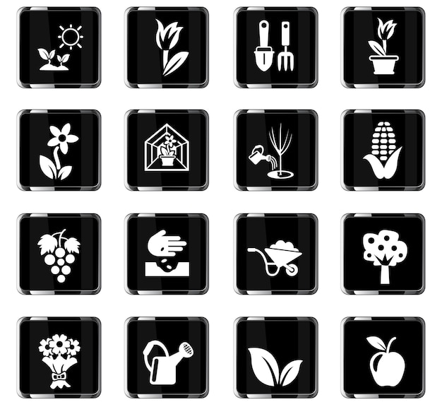 Icônes Web D'outils De Mesure De Plantes Pour La Conception D'interface Utilisateur