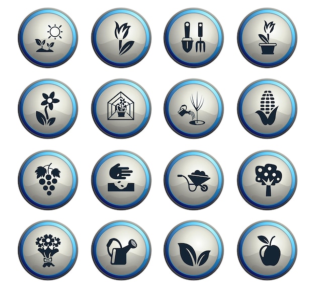 Icônes Web des outils de mesure des plantes pour la conception de l'interface utilisateur