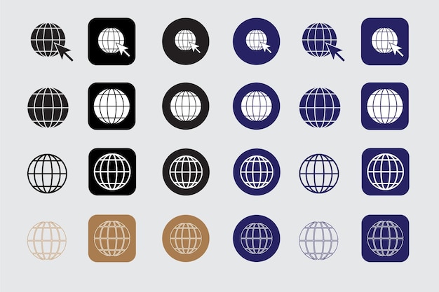 Icones Web vecteur Icones du site Web Icones de l'Internet Web vecteur de l'internet