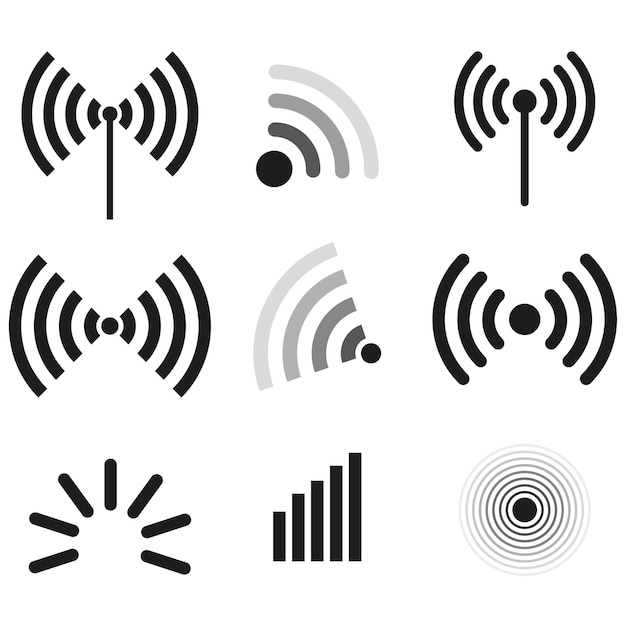 Vecteur icônes wi-fi. réseau internet. illustration vectorielle. image de stock. spe 10.