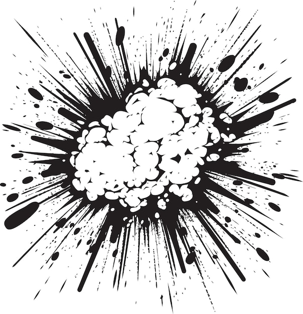 Vecteur iconic boom black emblem design noir et explosif symbole vectoriel d'explosion comique
