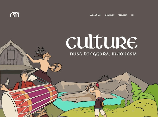 Vecteur idée de conception d'illustration de la culture indonésienne de west nusa tenggara