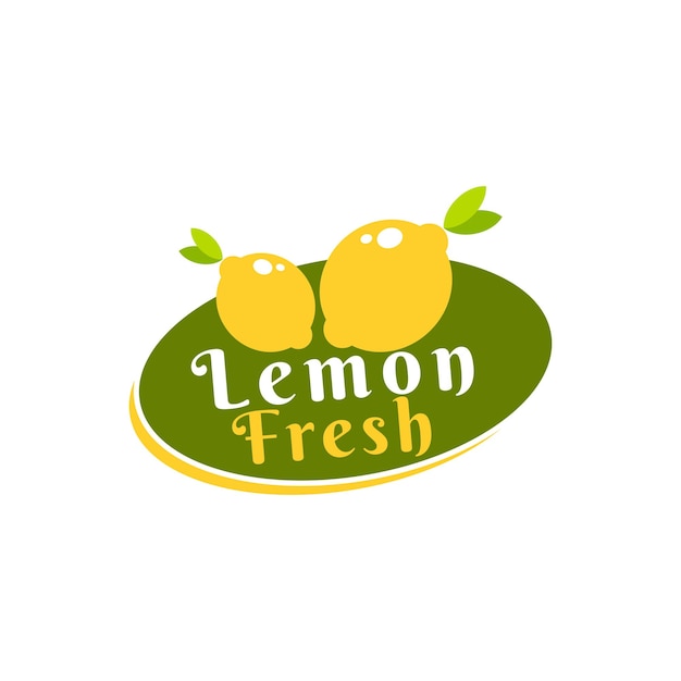 Idée De Conception De Logo Frais Citron Fruit Autocollant