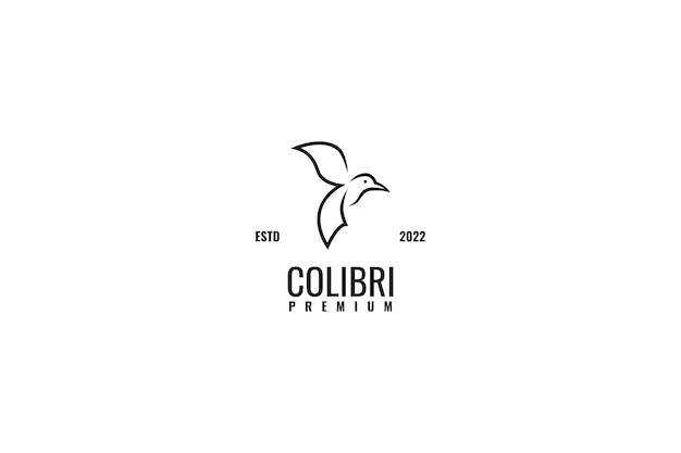 Idée d'illustration vectorielle de conception de logo oiseau colibri plat